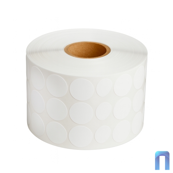 Термоэтикетка ЭКО 12х12 мм (15000 шт, 3 ряда, круглая, втулка 40 мм)